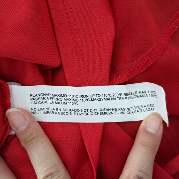 ZARA Trafaluc Red Chiffon Dress with Beaded straps size XS - Picture 8 of 10